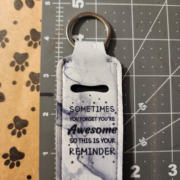 Marble Print Lip Balm Holder Keychain - Picture 5 of 5